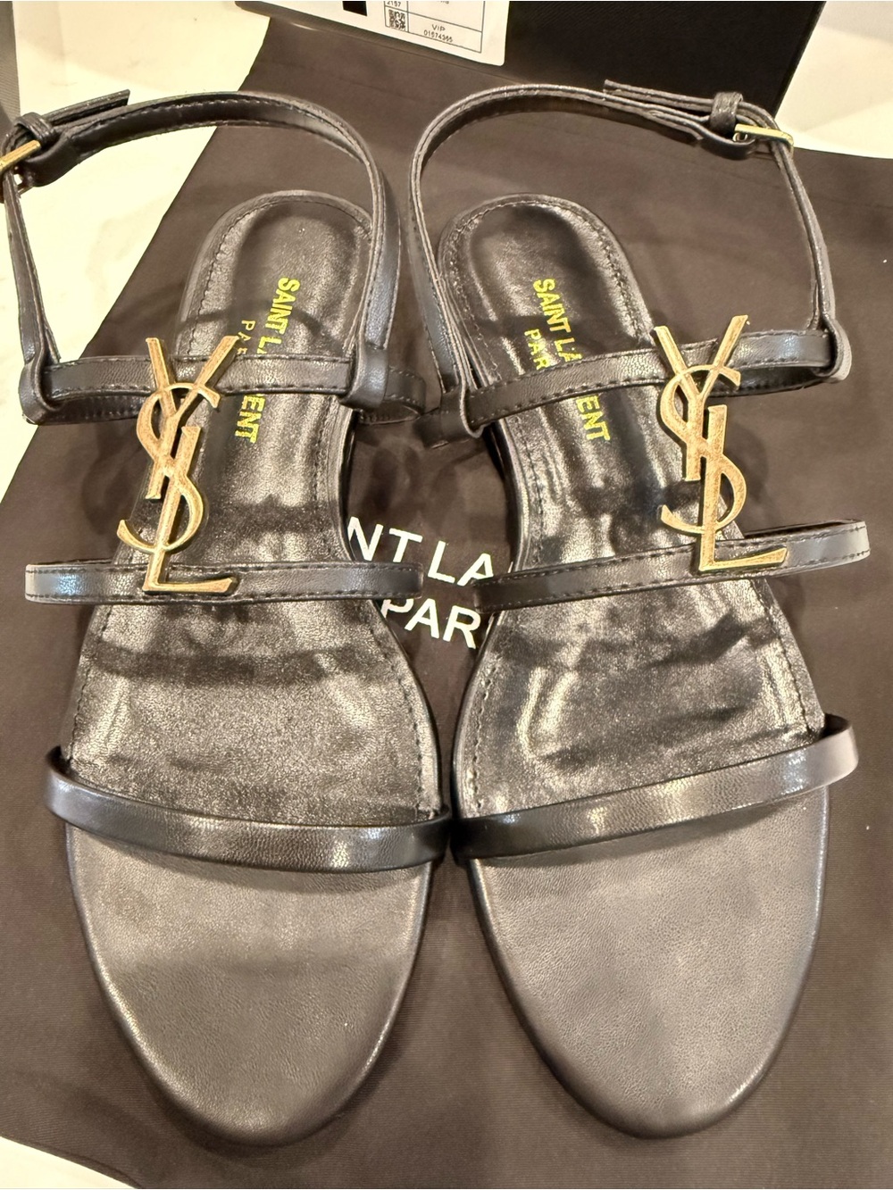 NWT – Designer Inspired Y$L Black Strappy Sandals – Size 39